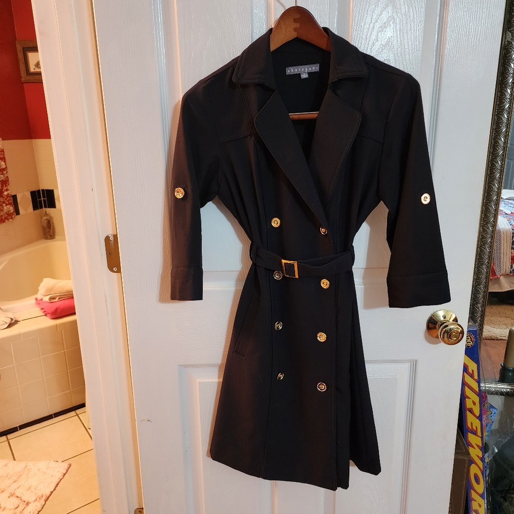 Sharagano Lepore Sharksin Iii Double-Breasted Shirtdress